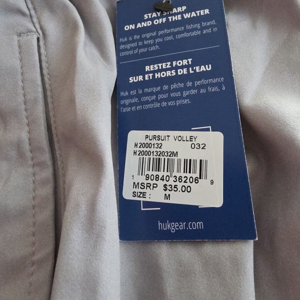Huk Fishing In And Out Of Water Gray Shorts with Blue Drawstring Mens Medium - Picture 5 of 8